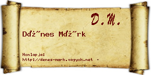 Dénes Márk névjegykártya