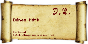 Dénes Márk névjegykártya
